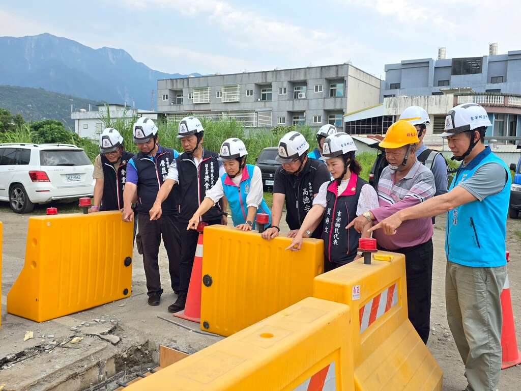 吉安鄉長游淑貞現勘村鄰排水等系統建設 確保防汛期鄉親生活網安全防護